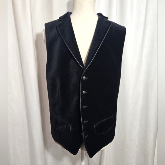 Men's Express velvet lapel vest with trim size small EUC - Picture 2 of 10